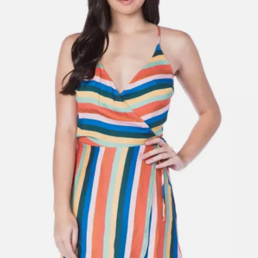 The Bikini Lab Palm Springs Sphagetti Strap Wrap Coverup Dress Size M